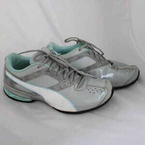 Puma Women's Tazon Running Shoes White Gray Low Top Lace Up Soft Foam SIZE 8
